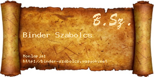 Binder Szabolcs névjegykártya