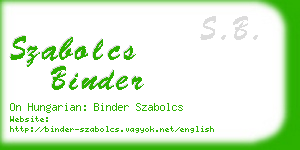 szabolcs binder business card
